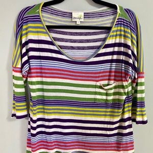 Multi Striped Crop Tee